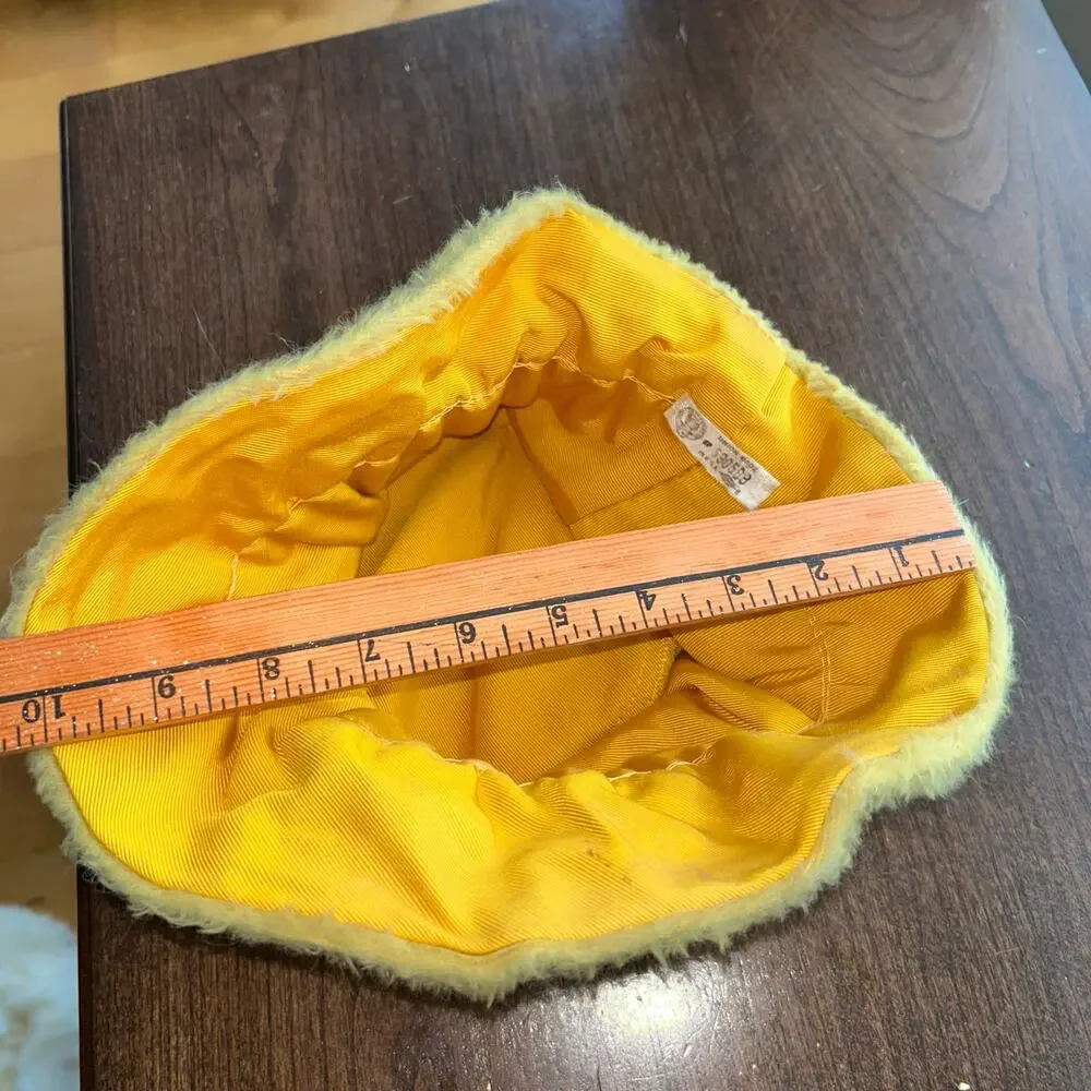Vintage Union made USA yellow bucket hat made w/ stretchy lace 50’s 60’s